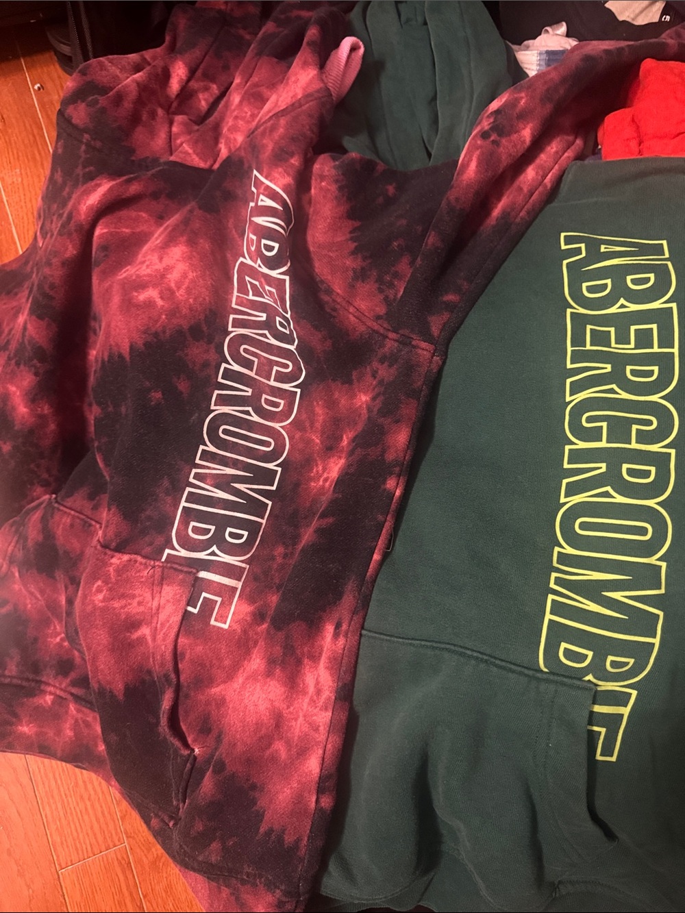 2 Abercrombie & Fitch Kids Red and Black Tie-Dye Hoodie 2